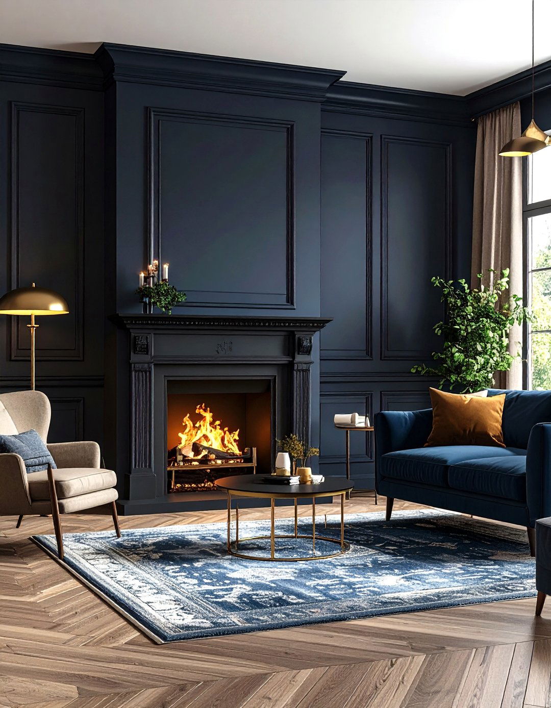 Dark Moody Paint Scheme Fireplace Wall - 24 Fireplace Accent Wall Ideas