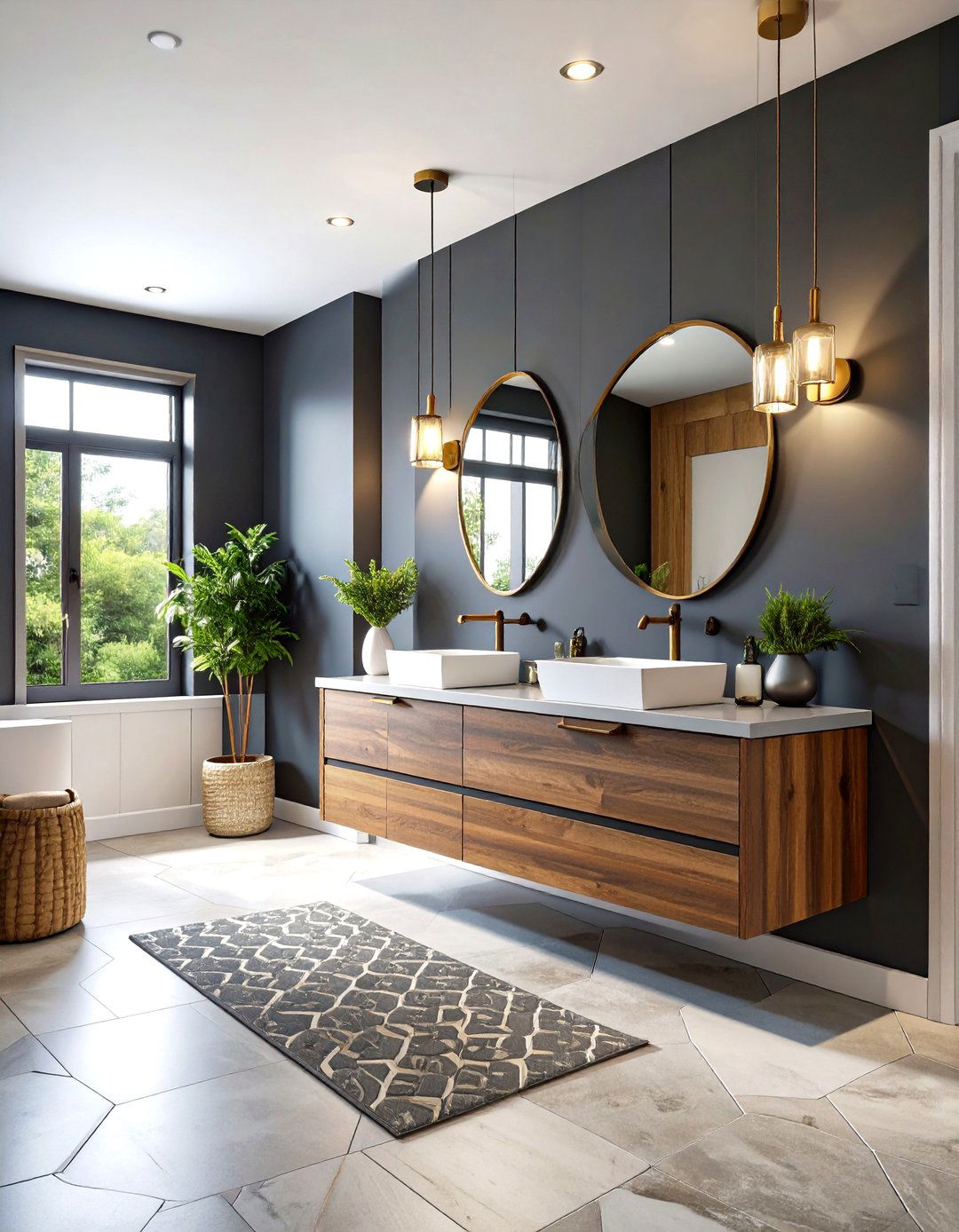Dark Moody Powder Room with Dramatic Accent Lighting - 24 Powder Room Ideas