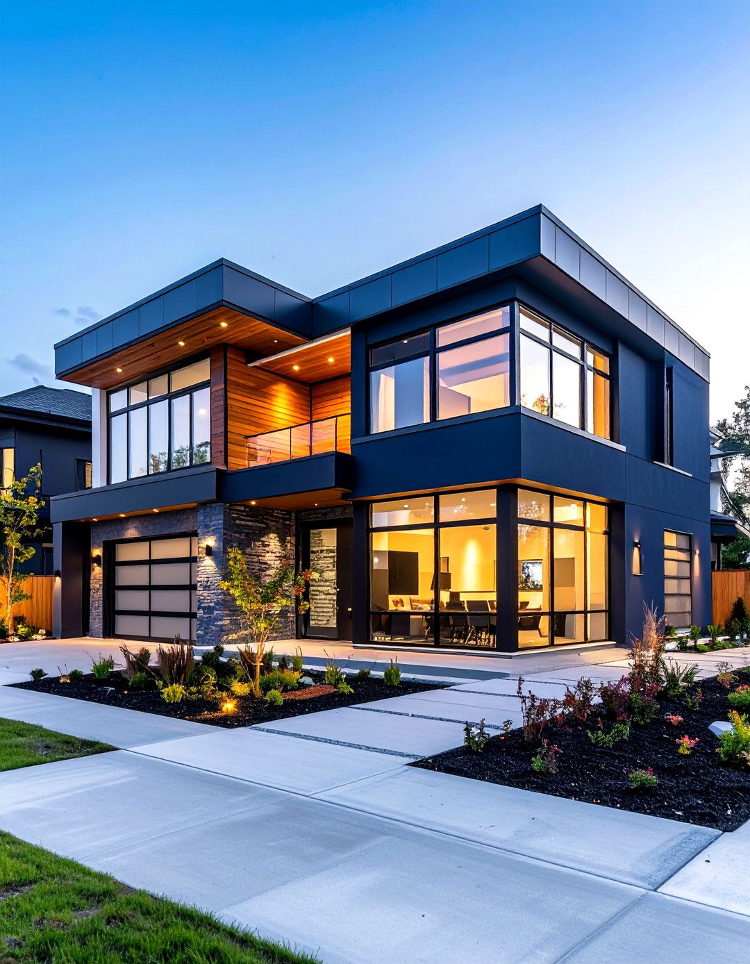 Dark Navy Fiber Cement Modern - 24 Midnight Blue & Dark Blue House Siding Colors