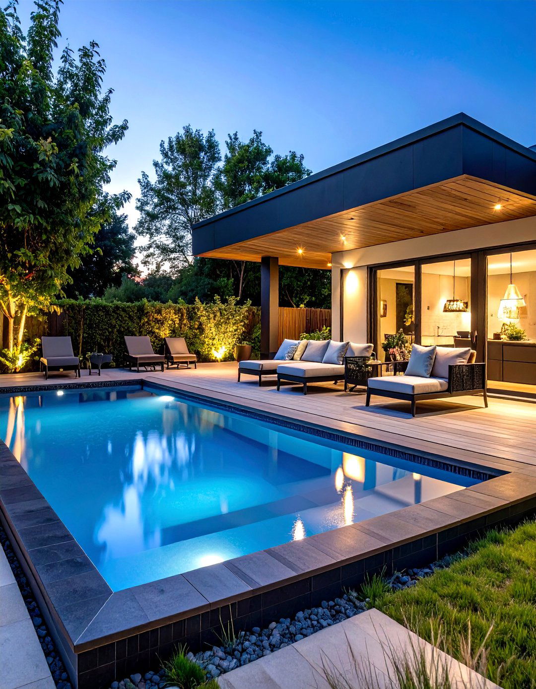 Dark Pool Finishes with Heat Absorption - 24 Pool Decor Ideas