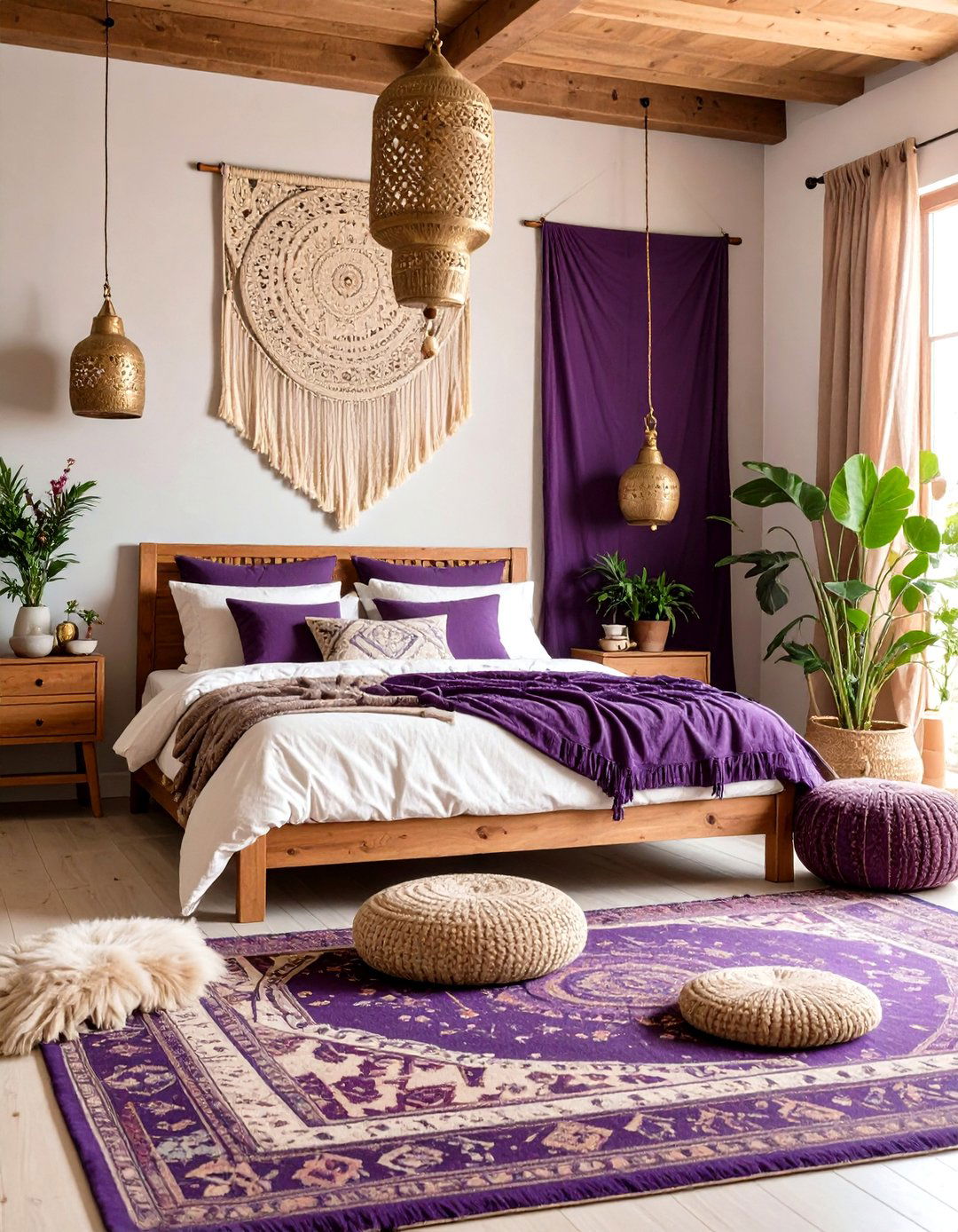 Dark Purple Bohemian Bedroom - 24 Dark Purple Bedroom Ideas