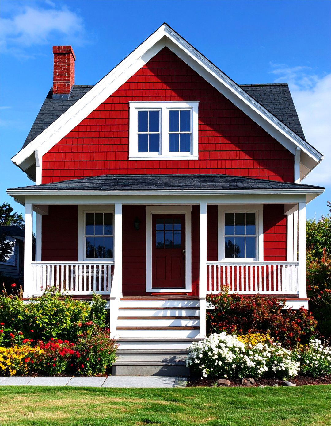 Dark Red Coastal Cottage Design - 24 Dark Red House Exterior Ideas