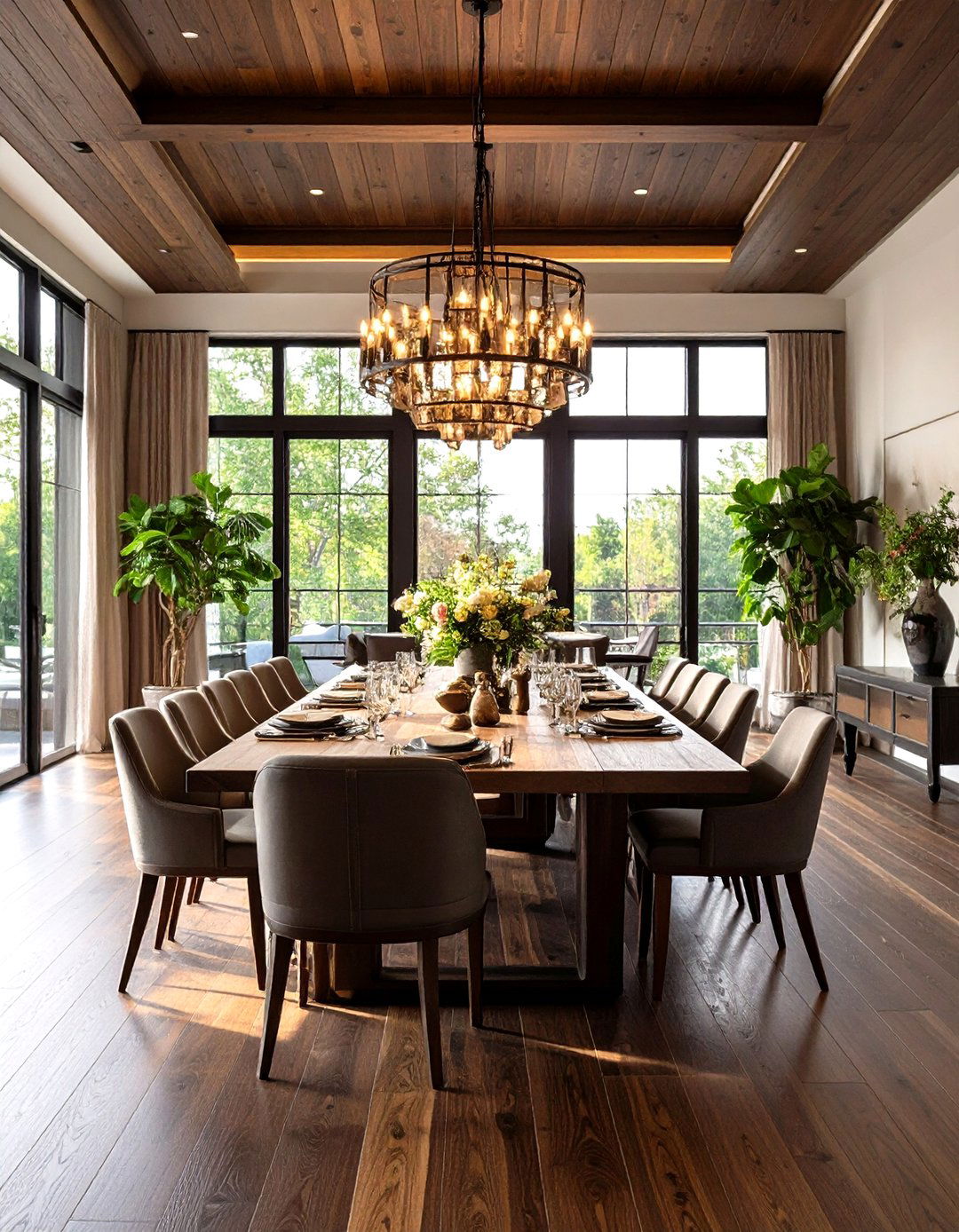Dark Stained Wood Ceiling Treatments - 24 Wood Ceiling Ideas