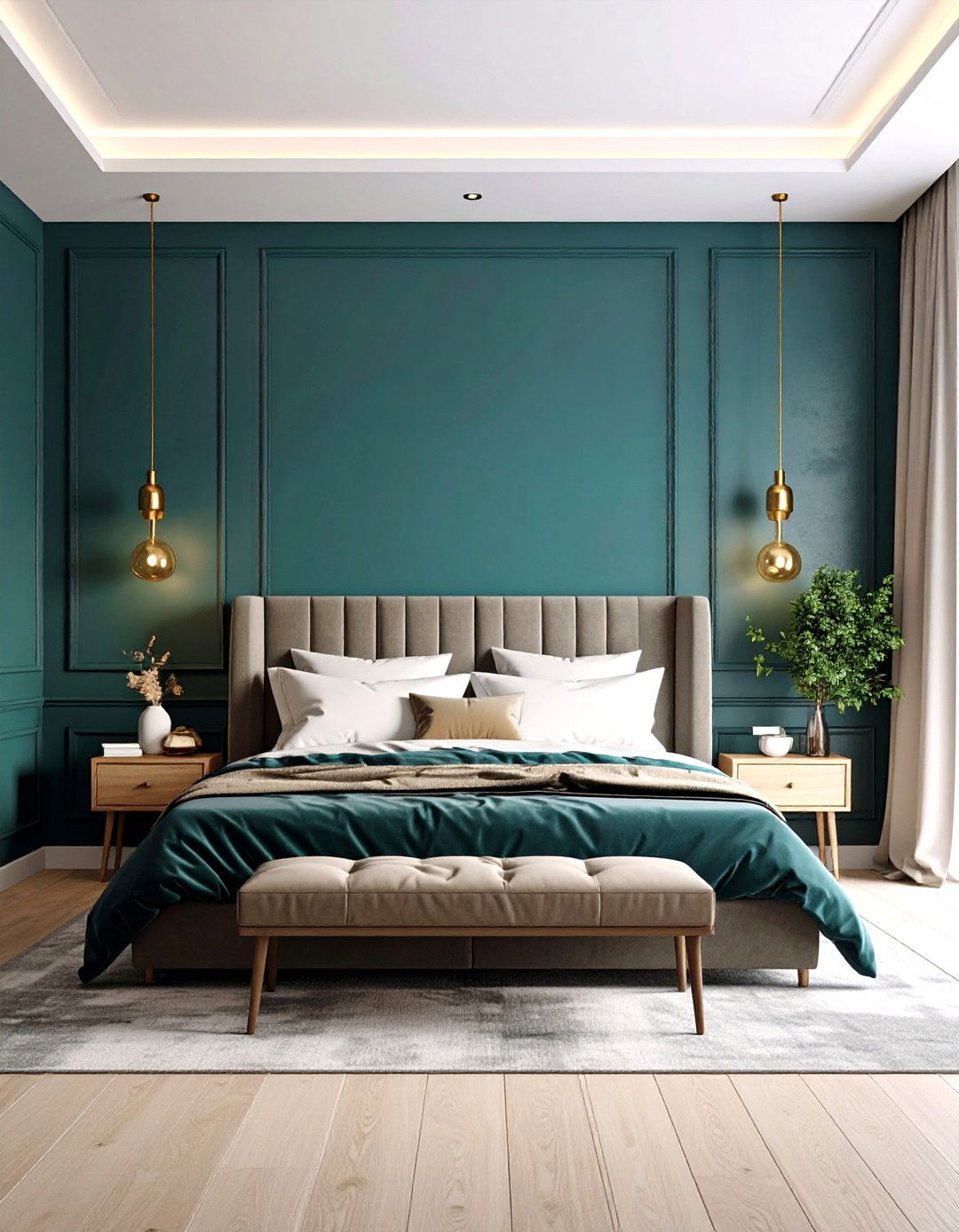 Dark Teal Moody Bedroom Sanctuary - 24 Teal Bedroom Ideas