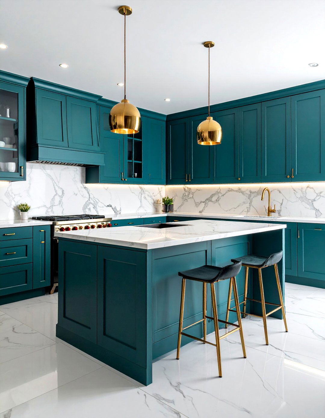 Dark Teal Moody Kitchen Atmosphere - 24 Teal Kitchen Ideas