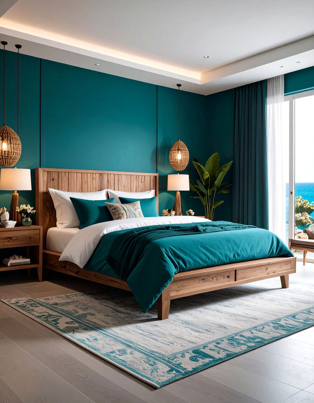 Dark Teal Ocean Depths - 24 Dark Bedroom Ideas