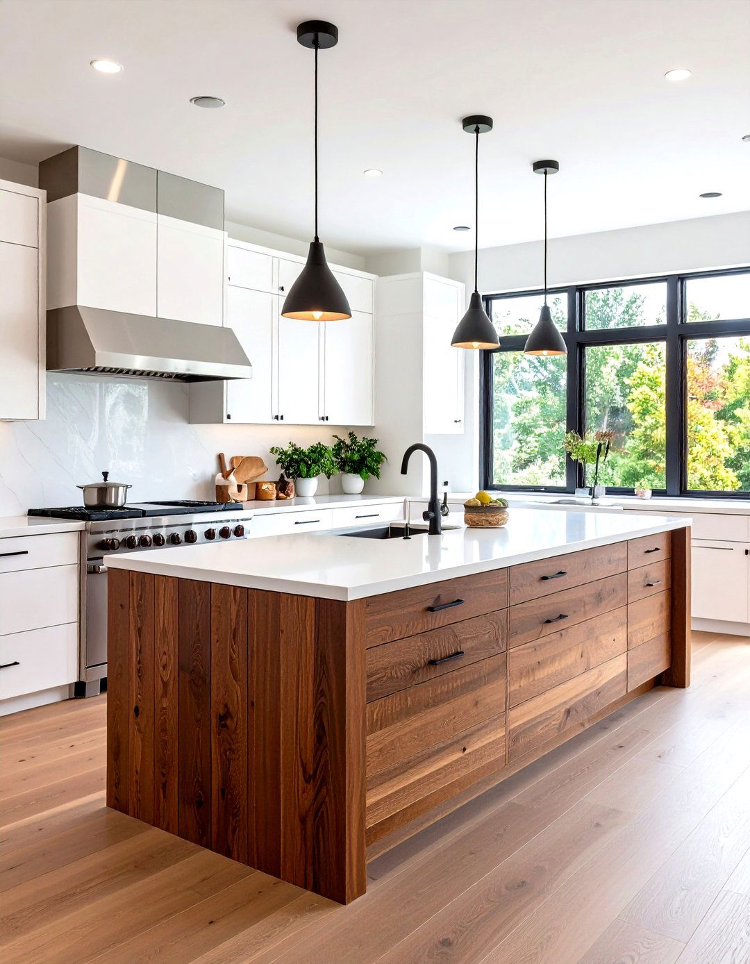 Dark Walnut Shiplap Contemporary Island - 24 Kitchen Shiplap Ideas With Kitchen Island Ideas