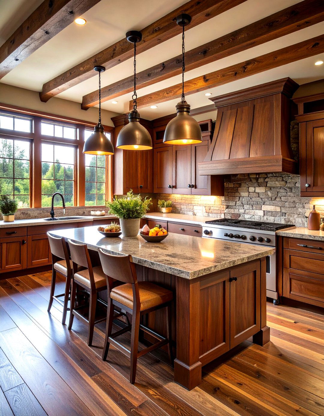 Dark Wood Cabin Kitchen - 24 Mountain House Kitchen Ideas