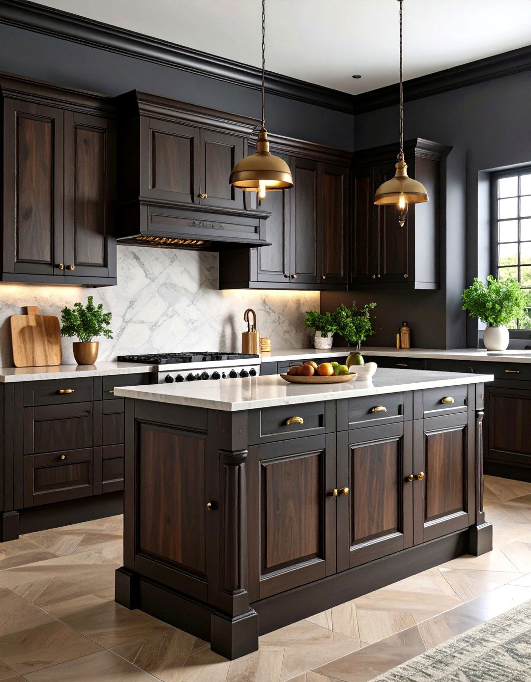 Dark Wood Cabinet Construction with Rich Stains - 24 Spanish Style Kitchen Ideas