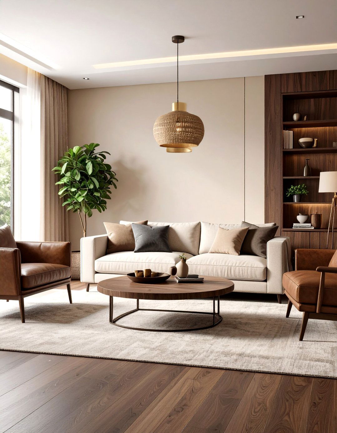 Dark Wood Statement Living Room - 24 Luxury Living Room Ideas
