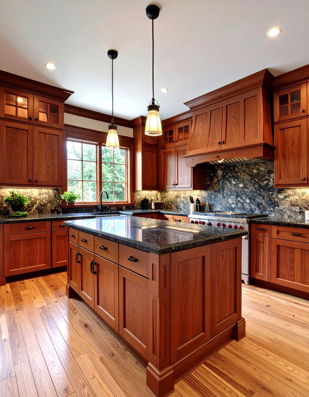 Dark Wood and Stone Combination - 24 Craftsman Kitchen Ideas