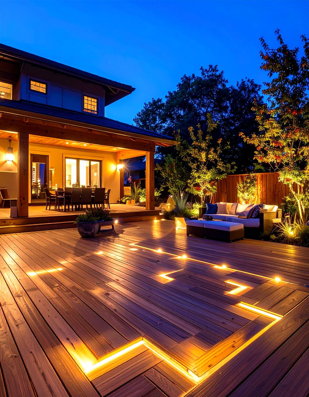 Deck Floor Pattern Lighting - 24 Deck Lighting Ideas