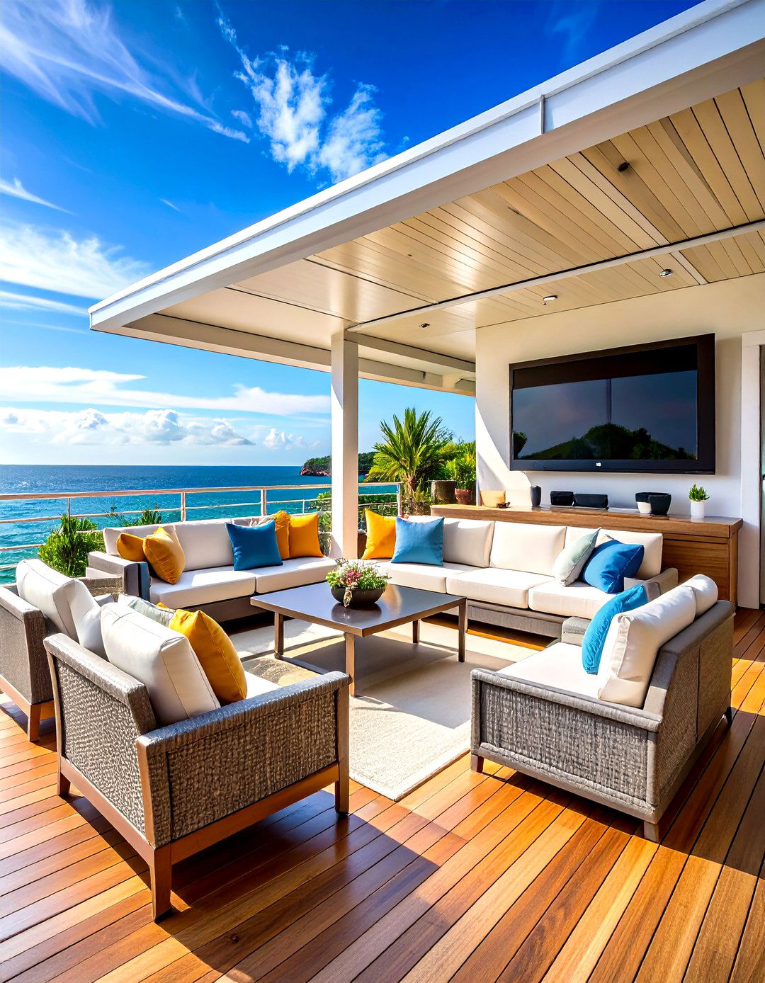 Deck Mounted Swivel TV System - 24 Outdoor Tv Ideas