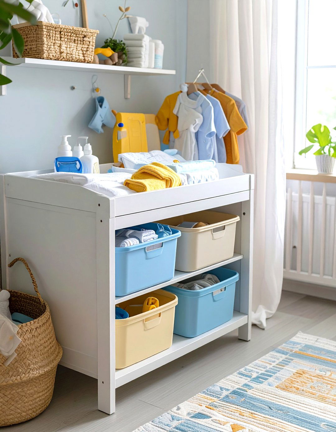 Decluttered Changing Station - 24 Minimalist Nursery Ideas