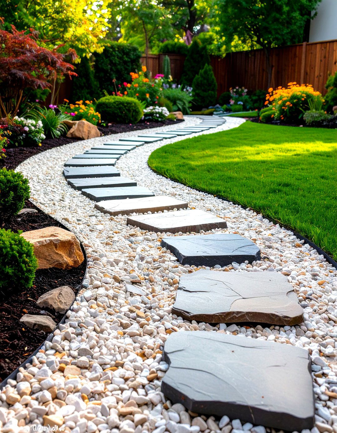Decomposed Granite with Flagstone Accents - 24 Granite Walkway Ideas