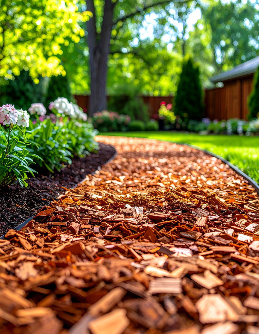 Decorative Bark Mulch Walkways - 24 Mulch Pathway Ideas