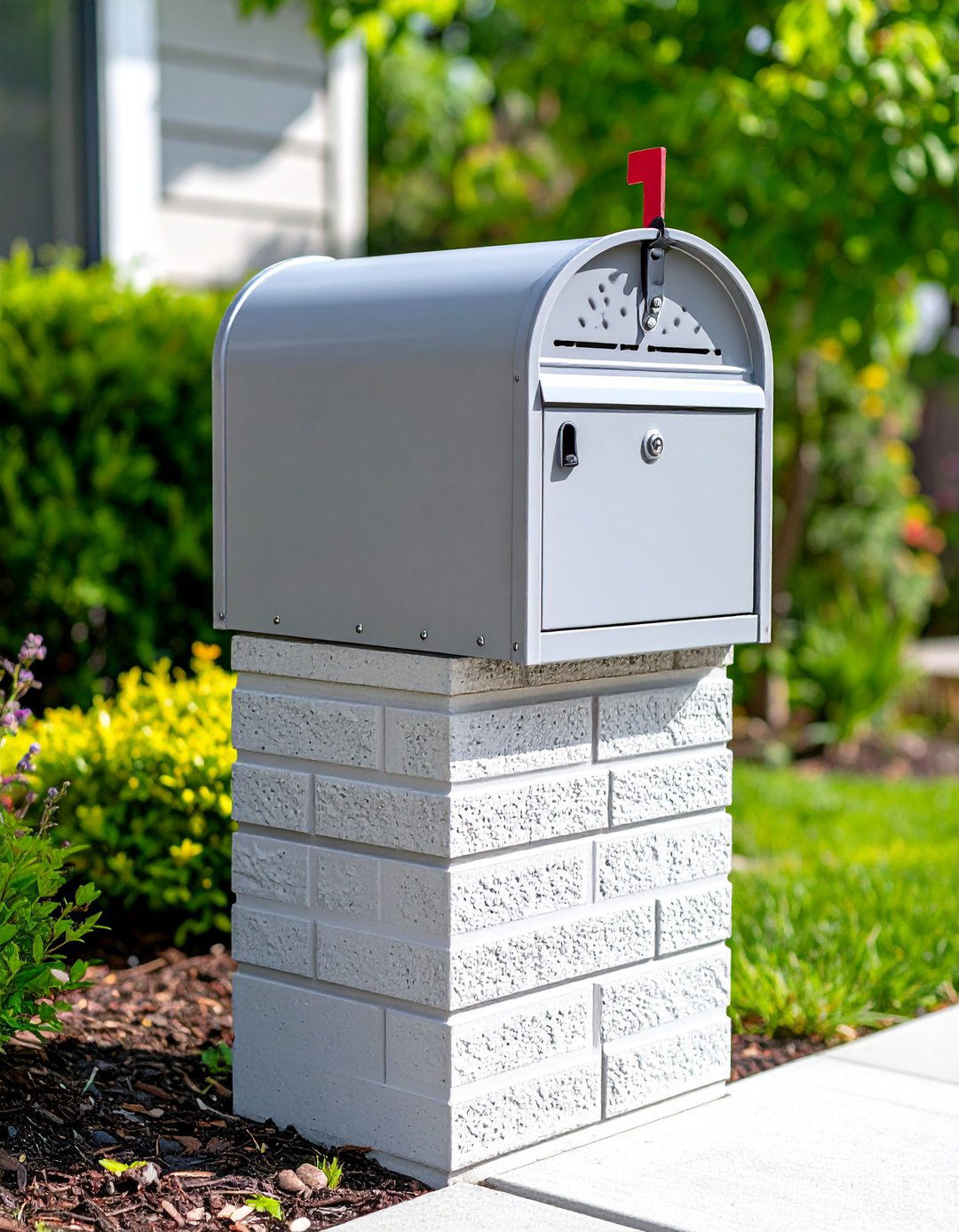 Decorative Block Modern Pattern - 24 Mailbox Post Ideas