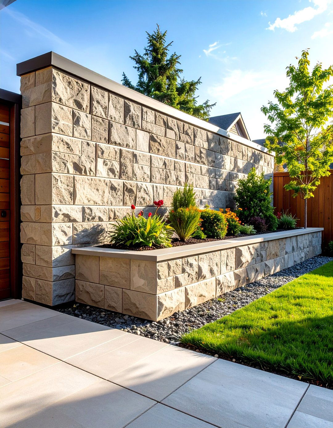 Decorative Block Wall Features - 24 Privacy Patio Ideas