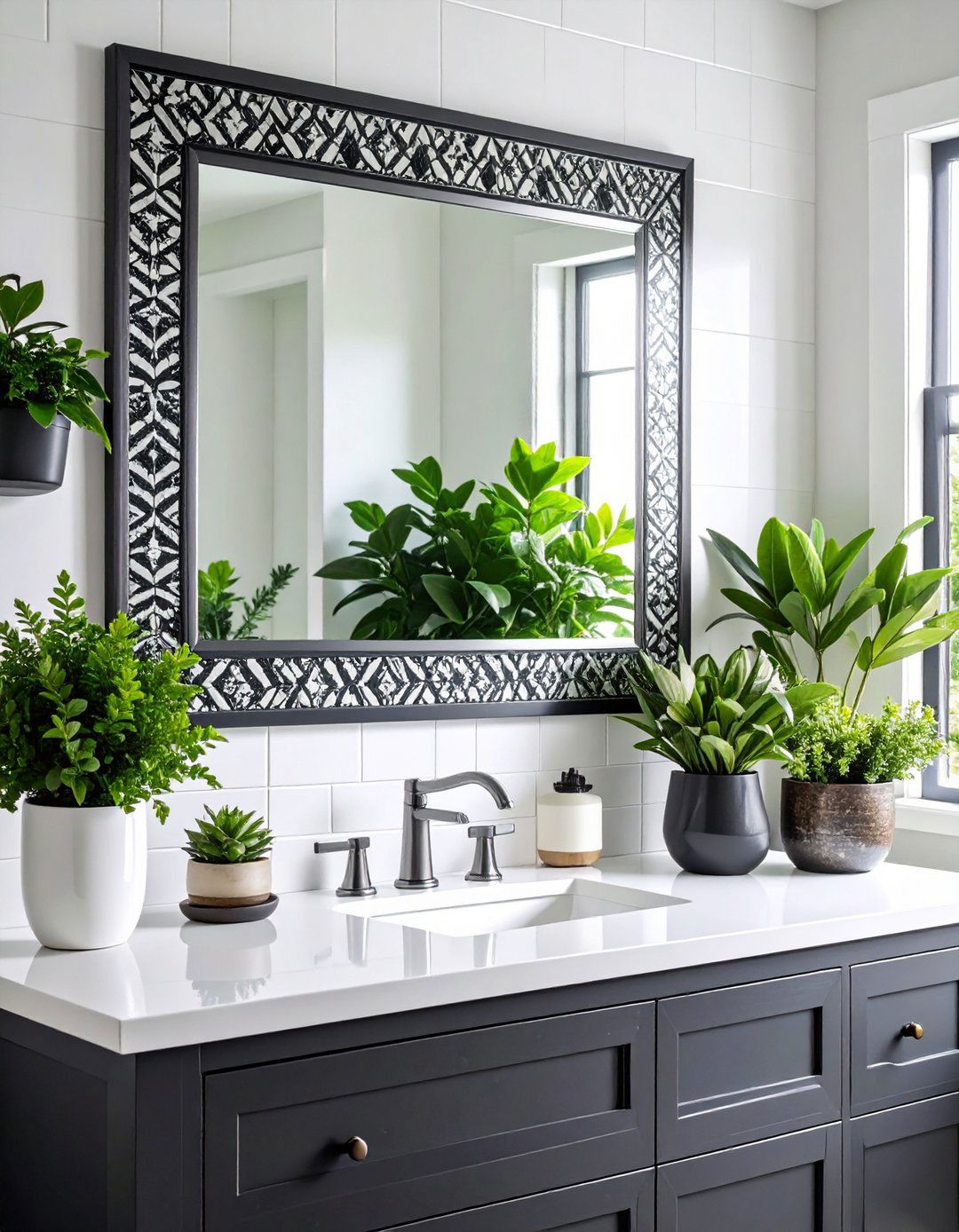 Decorative Border Trim Applications - 24 Black and White Bathroom Tile Ideas