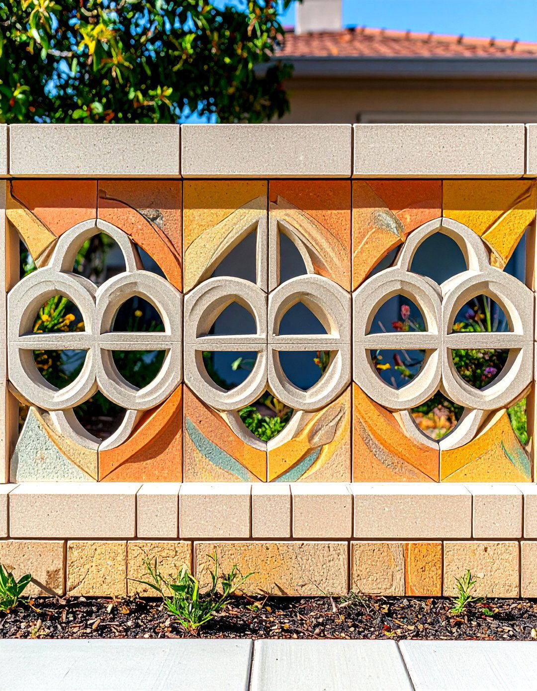Decorative Breeze Block Pattern Fence - 24 Cinder Block Fence Ideas