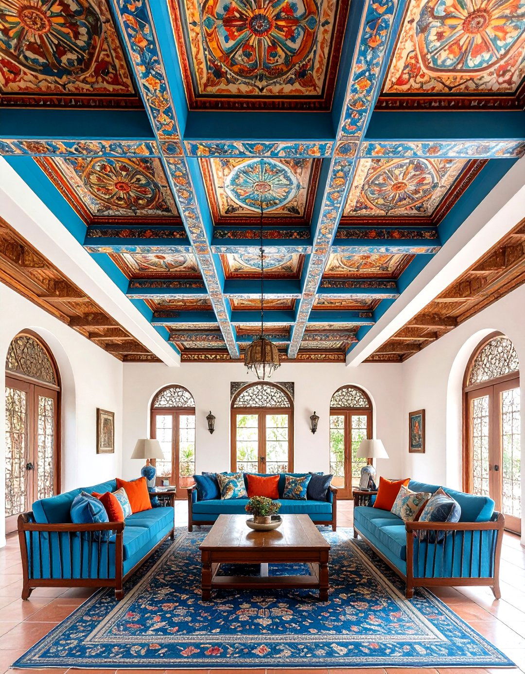 Decorative Ceiling Design Elements - 24 Spanish Style Living Room Ideas