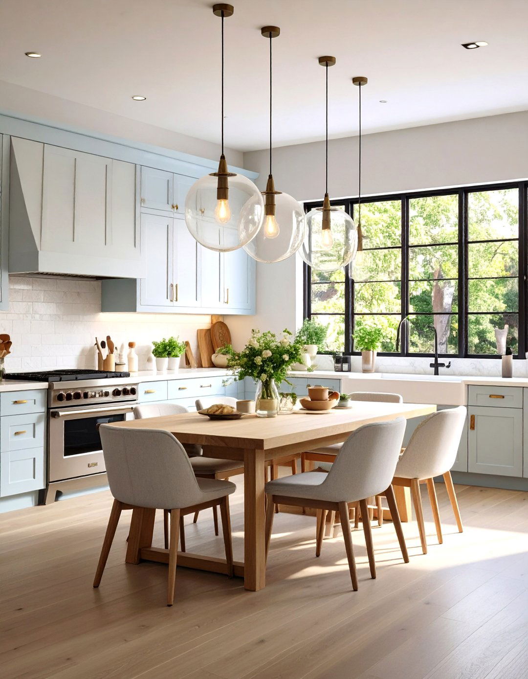 Decorative Glass Globe Pendants - 24 Small Kitchen Lighting Ideas