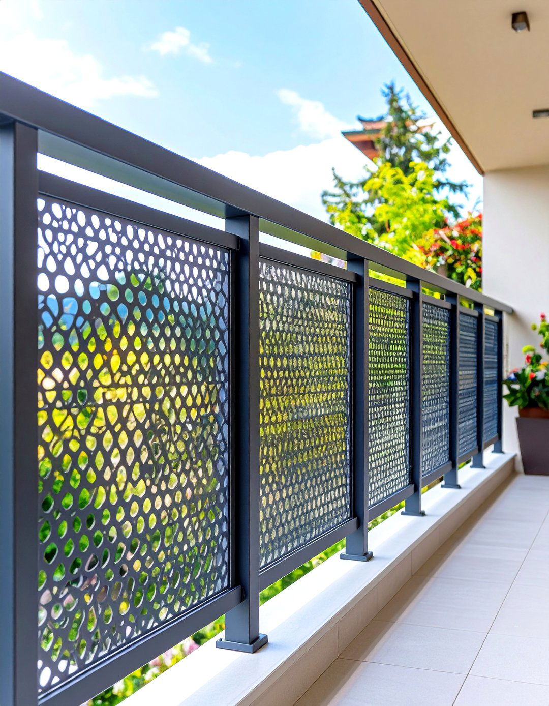Decorative Metal Mesh Panel Railings - 24 Balcony Railing Design Ideas