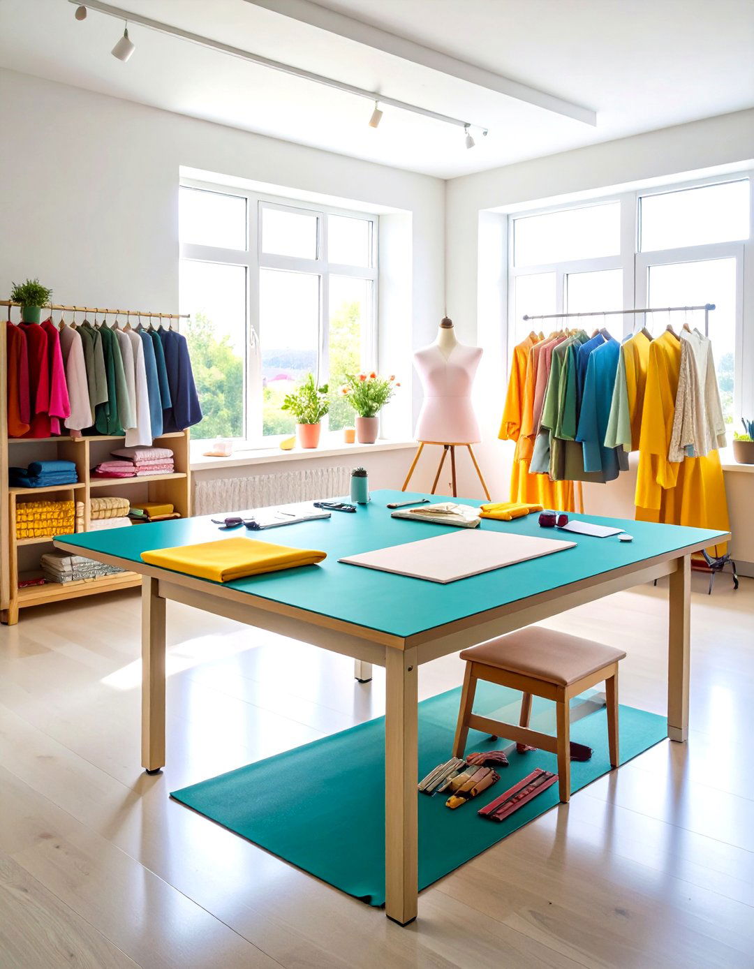 Dedicated Cutting Table Design - 24 Sewing Room Ideas