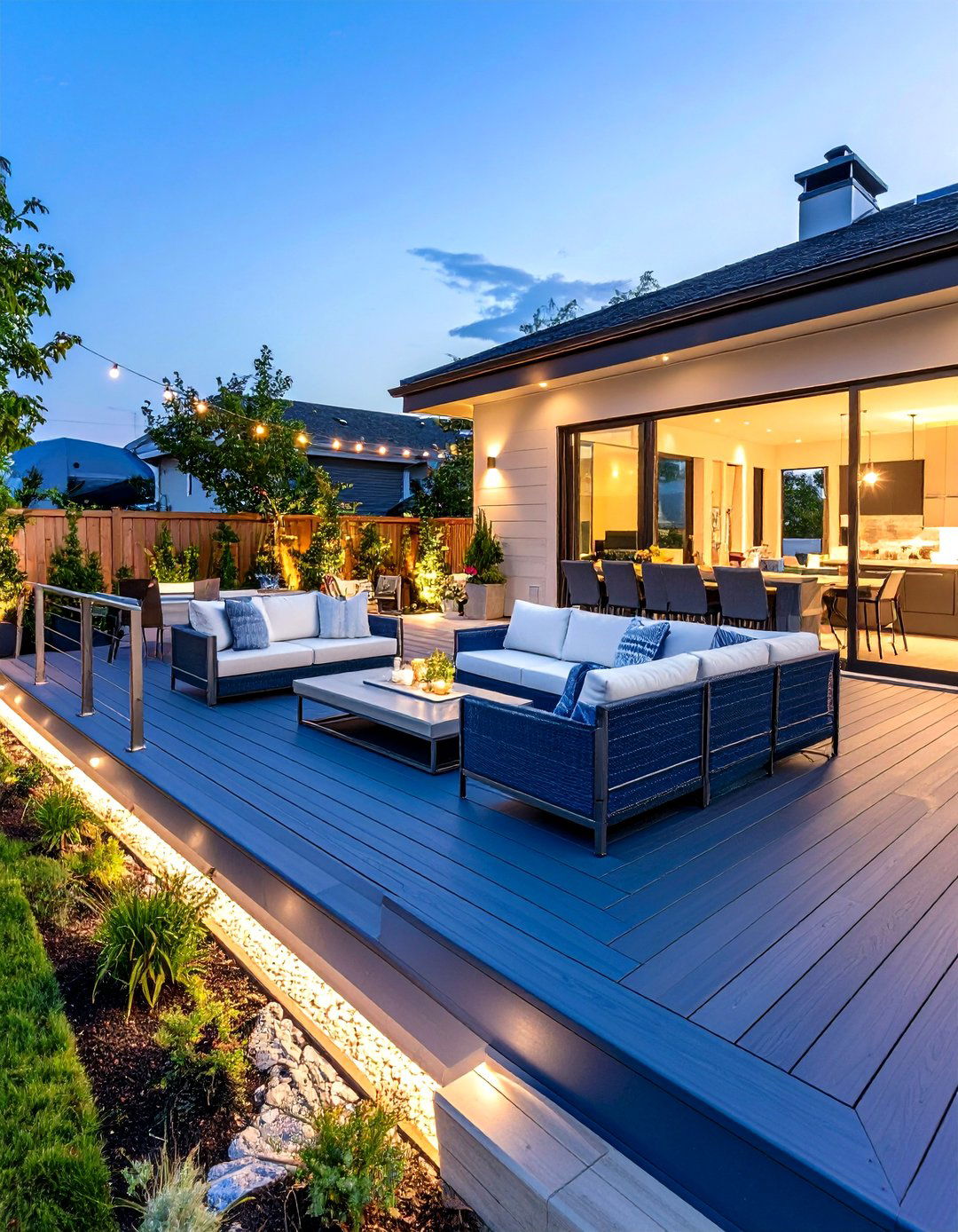 Deep Blue and Silver Modern Edge - 24 Two Tone Deck Color Schemes