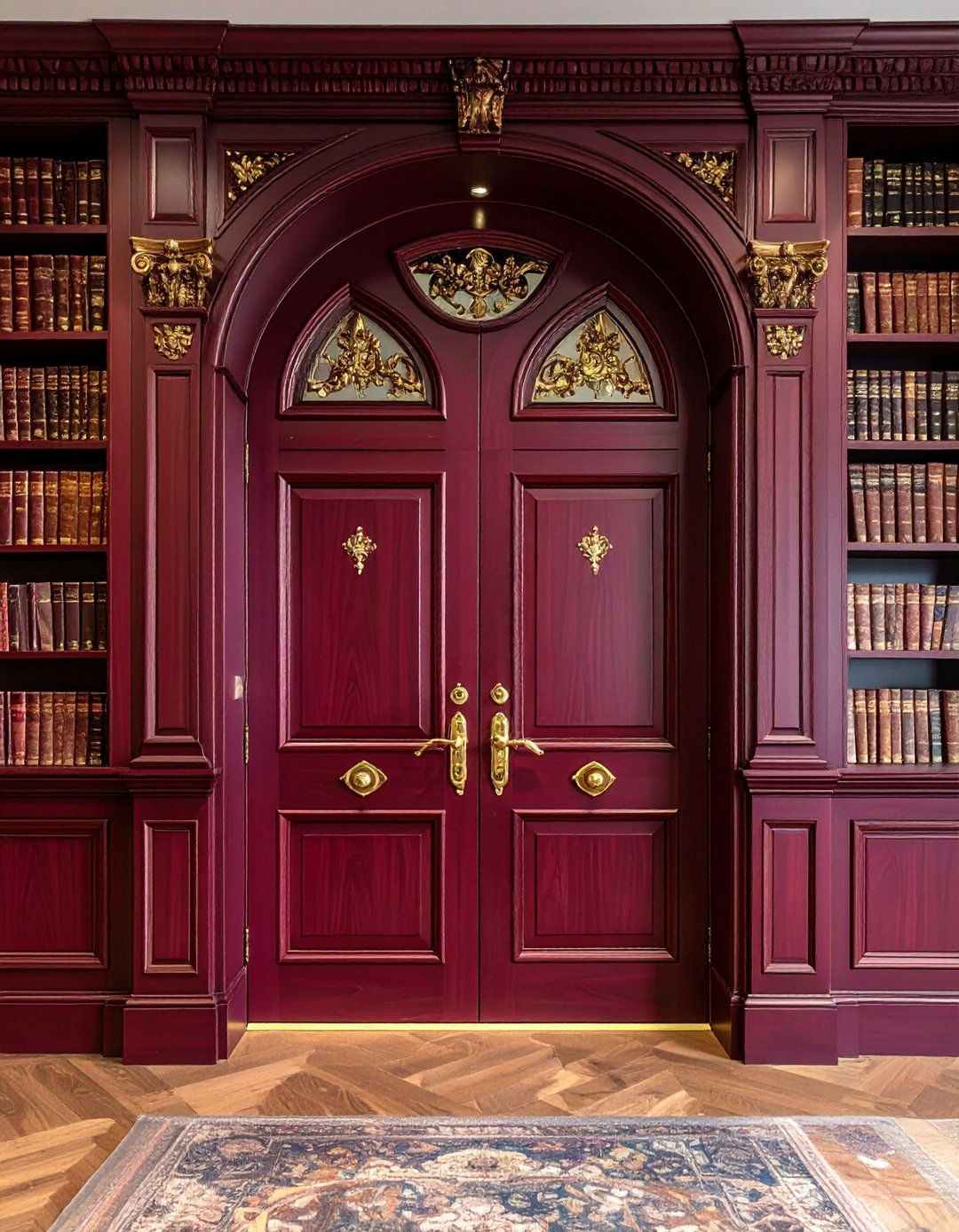 Deep Burgundy Richness - 24 Interior Door Color Ideas