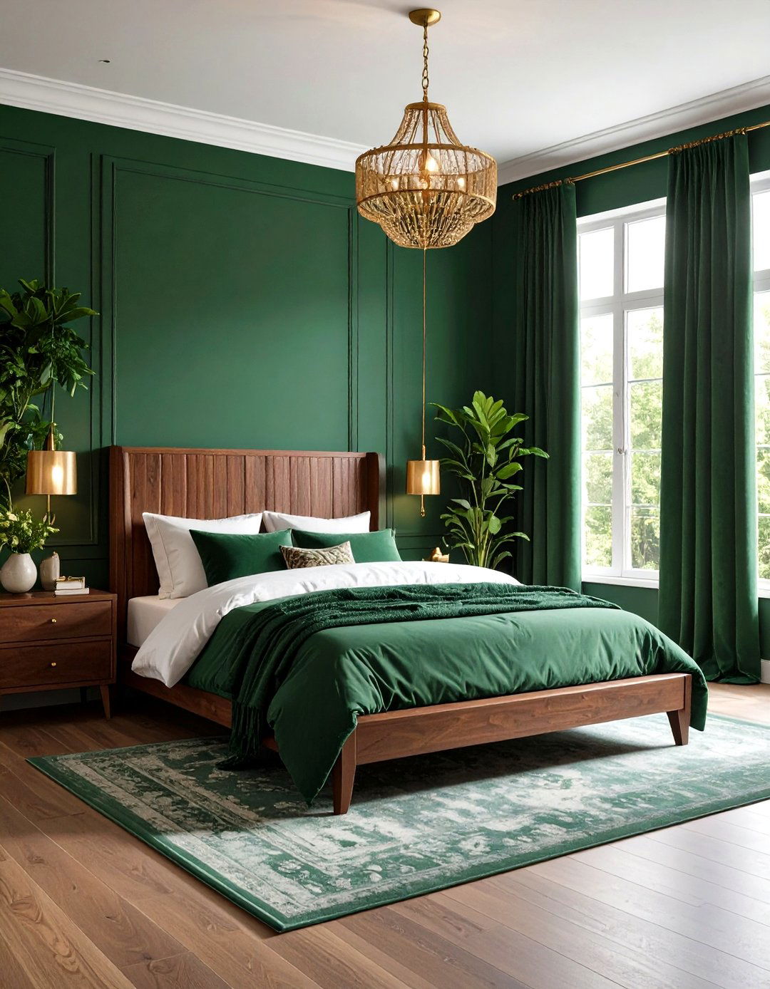 Deep Emerald Forest Study - 24 dark academia bedroom ideas