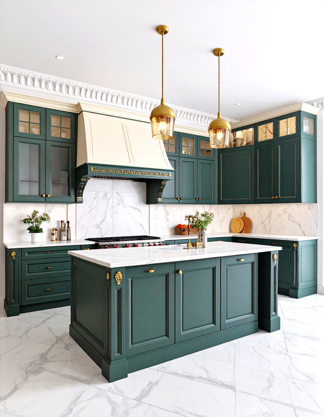 Deep Emerald Green Cabinetry Kitchen - 24 Victorian Kitchen Ideas