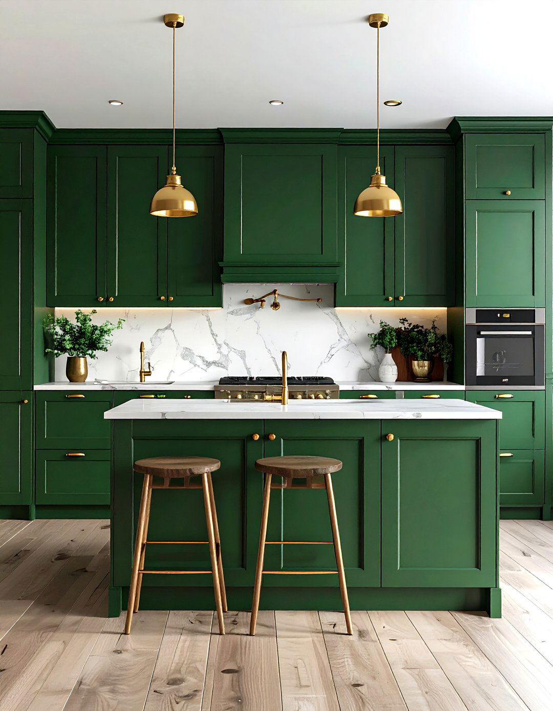 Deep Forest Green and Cream Timeless Pairing - 24 Two Tone Kitchen Cabinet Ideas