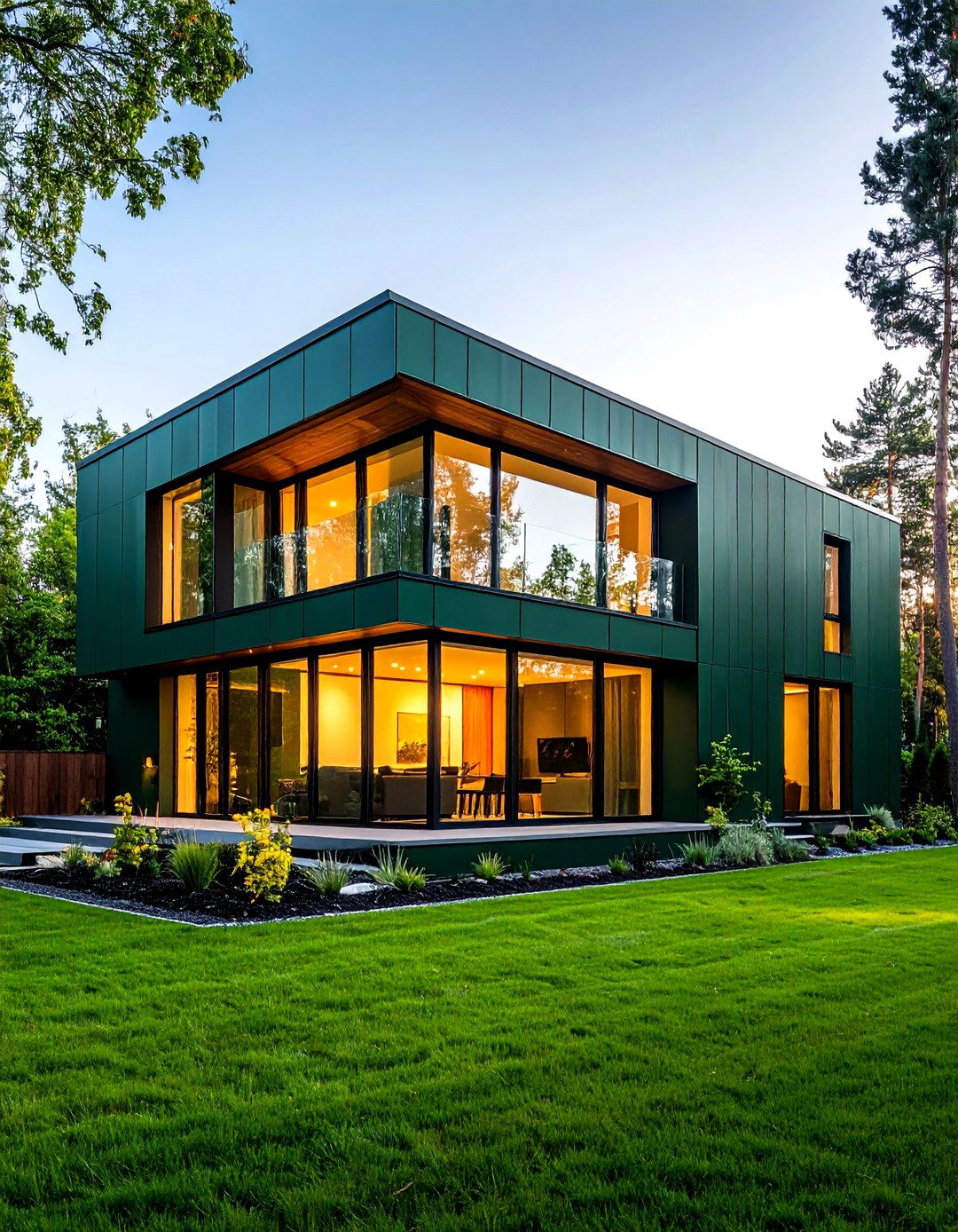 Deep Green Minimalist Design - 24 Dark Green Exterior Ideas