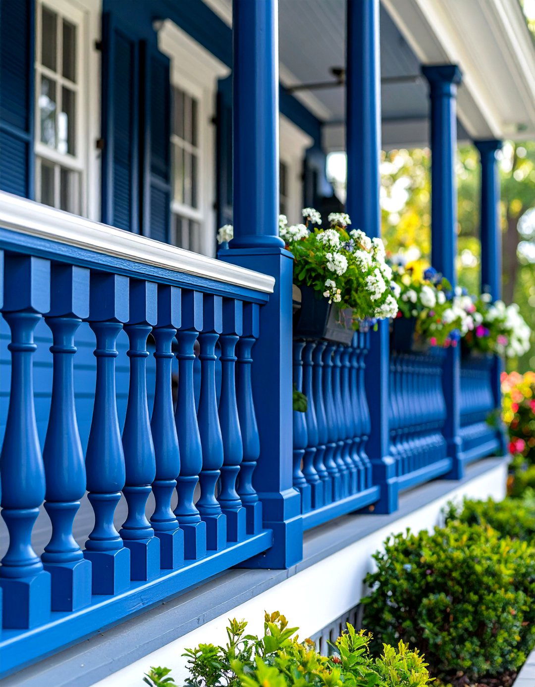 Deep Navy Blue Railings - 24 Porch Paint Colors