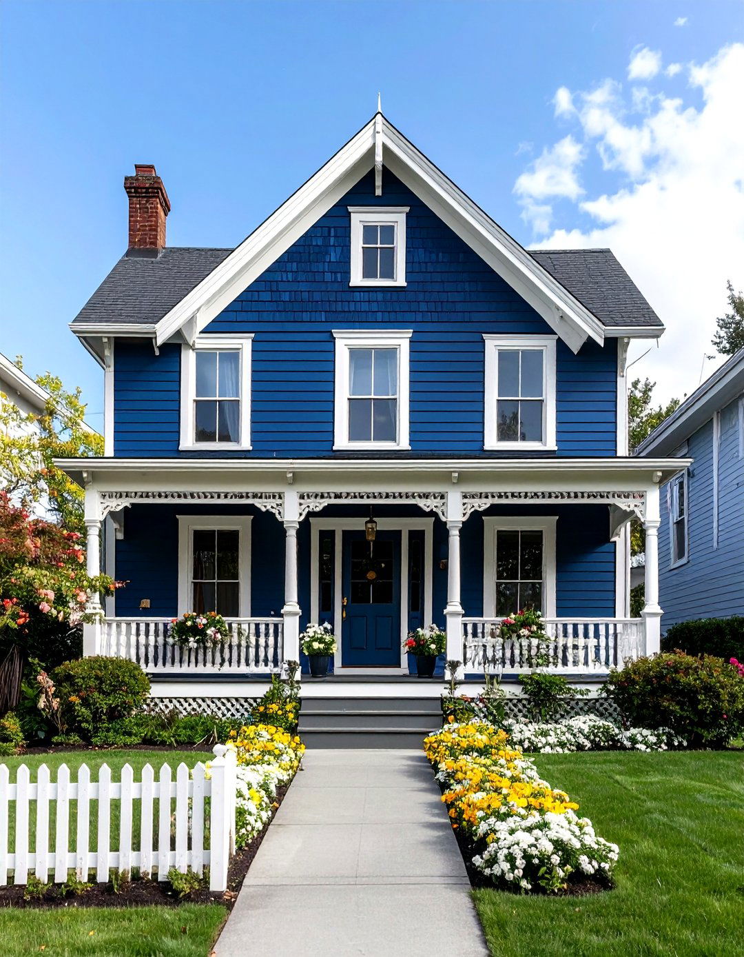 Deep Navy Blue Victorian Elegance - 24 blue victorian house colors