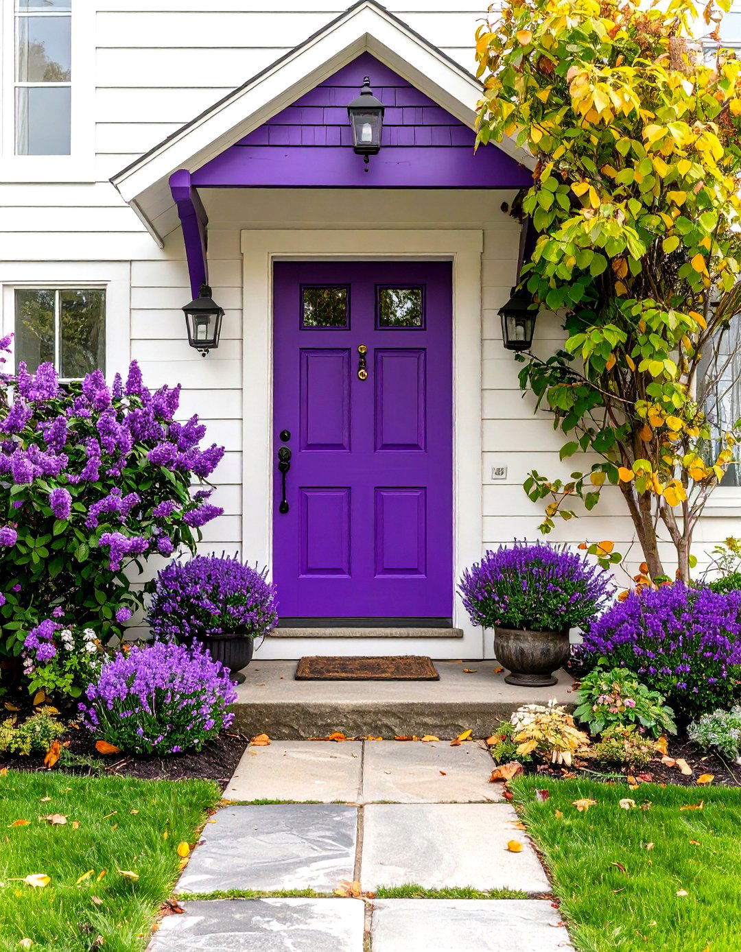 Deep Purple Front Door - 24 Front Door Color Ideas