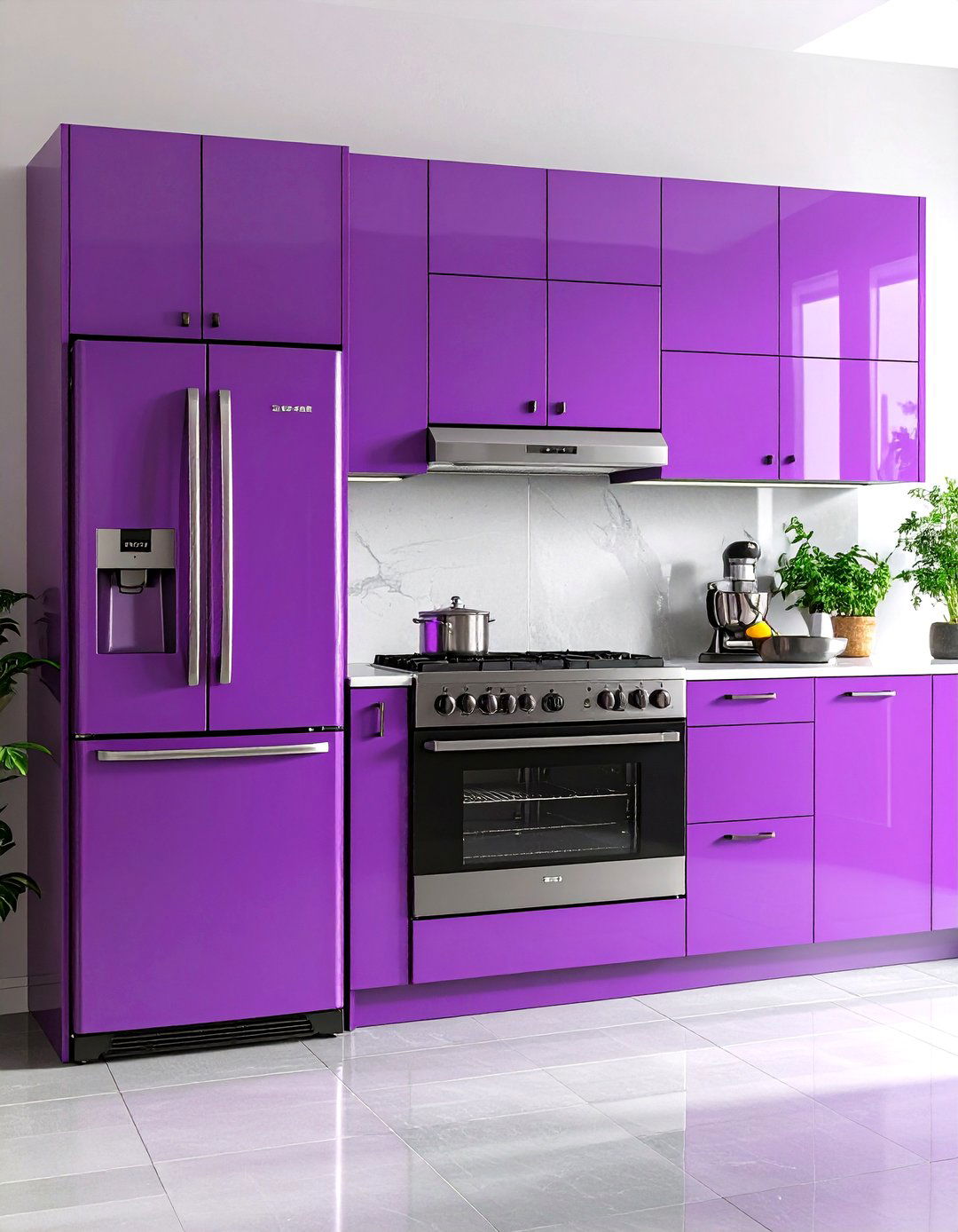 Deep Purple Modern Appliance Kitchen - 24 Purple Kitchen Ideas
