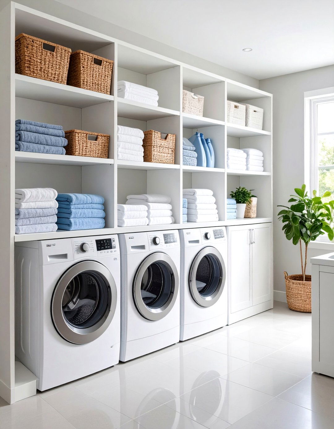 Deep Storage Shelves for Bulk Items - 24 Laundry Room Shelving Ideas