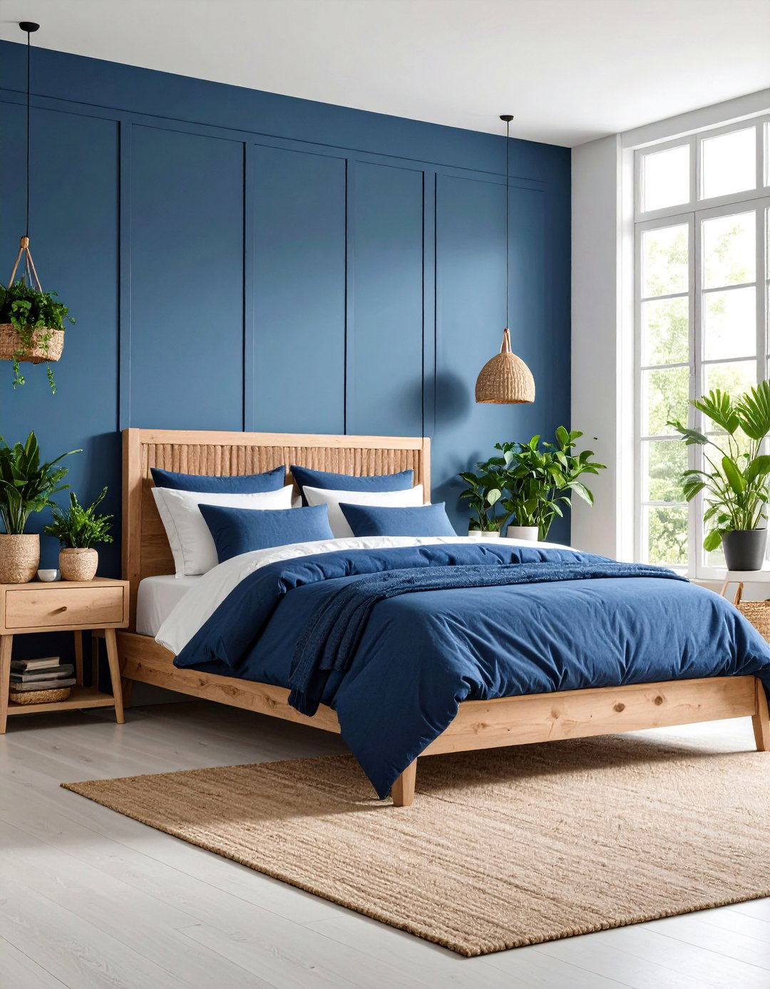 Denim Blue Bedroom with Casual Comfort - 24 Blue Bedroom Ideas