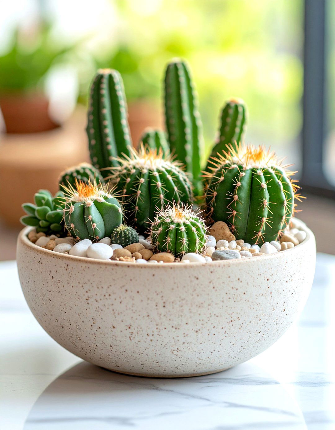 Desert Cactus Landscape Display - 24 Dough Bowl Decor Ideas