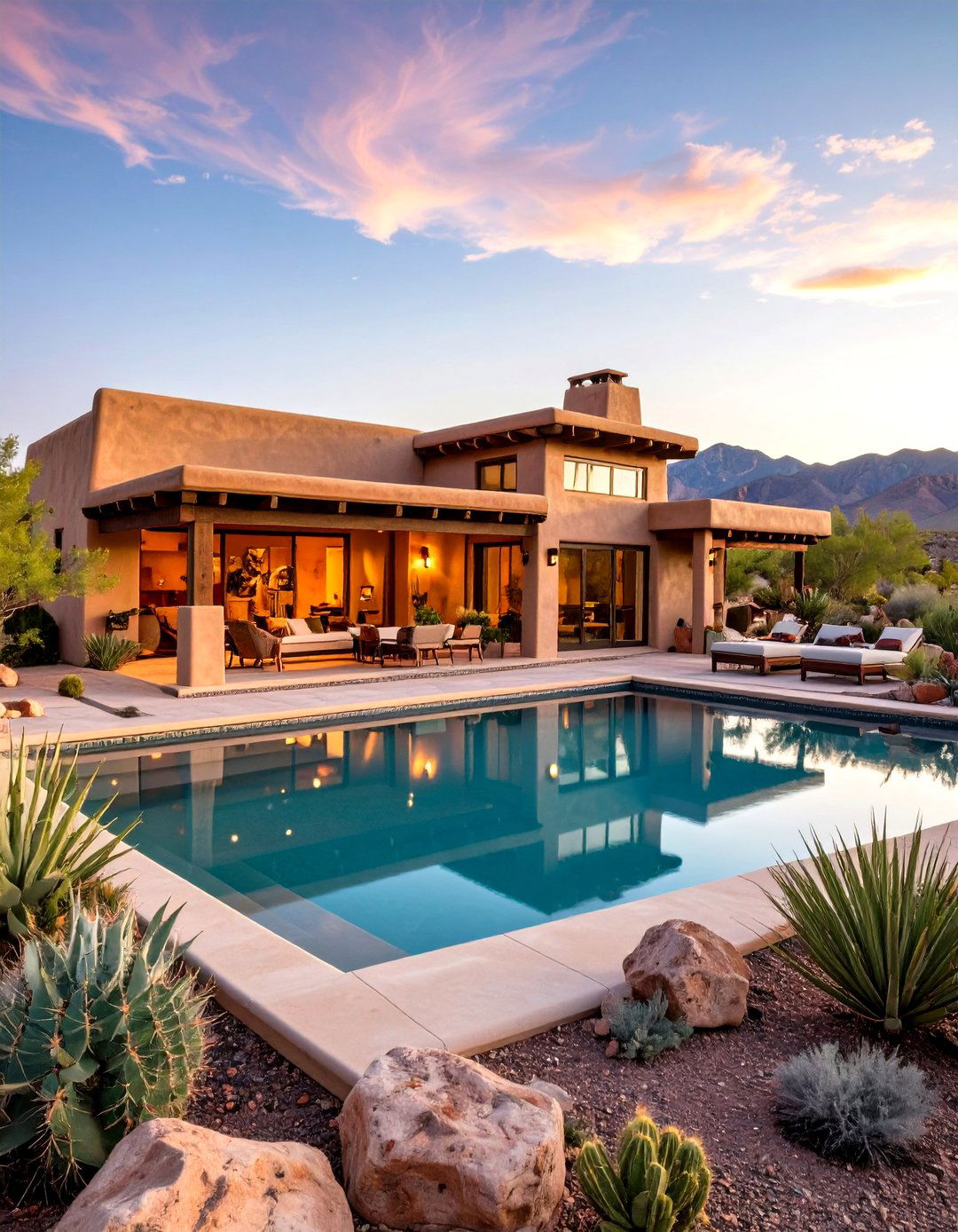 Desert Contemporary Pool House with Southwestern Flavors - 24 Pool House With Outdoor Kitchen Ideas