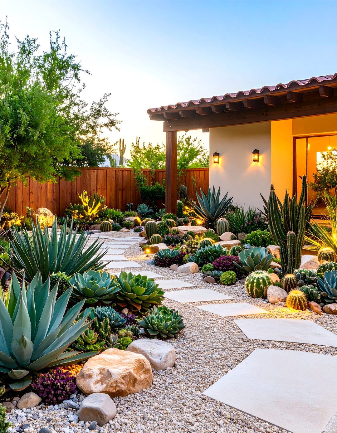 Desert Corner Garden with Succulent Collections - 24 Corner Garden Ideas
