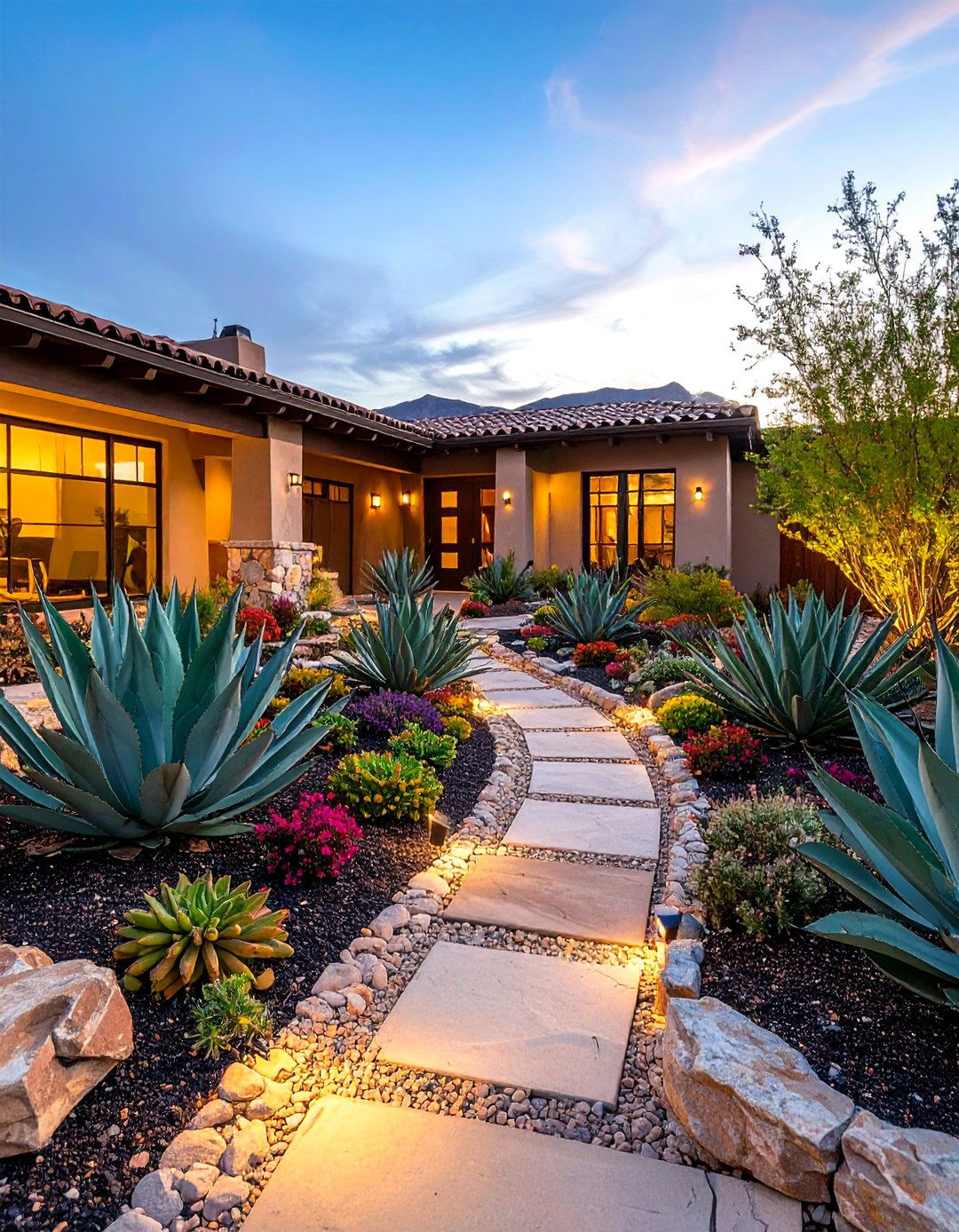 Desert Front Yard Curb Appeal - 24 Desert Landscape Ideas