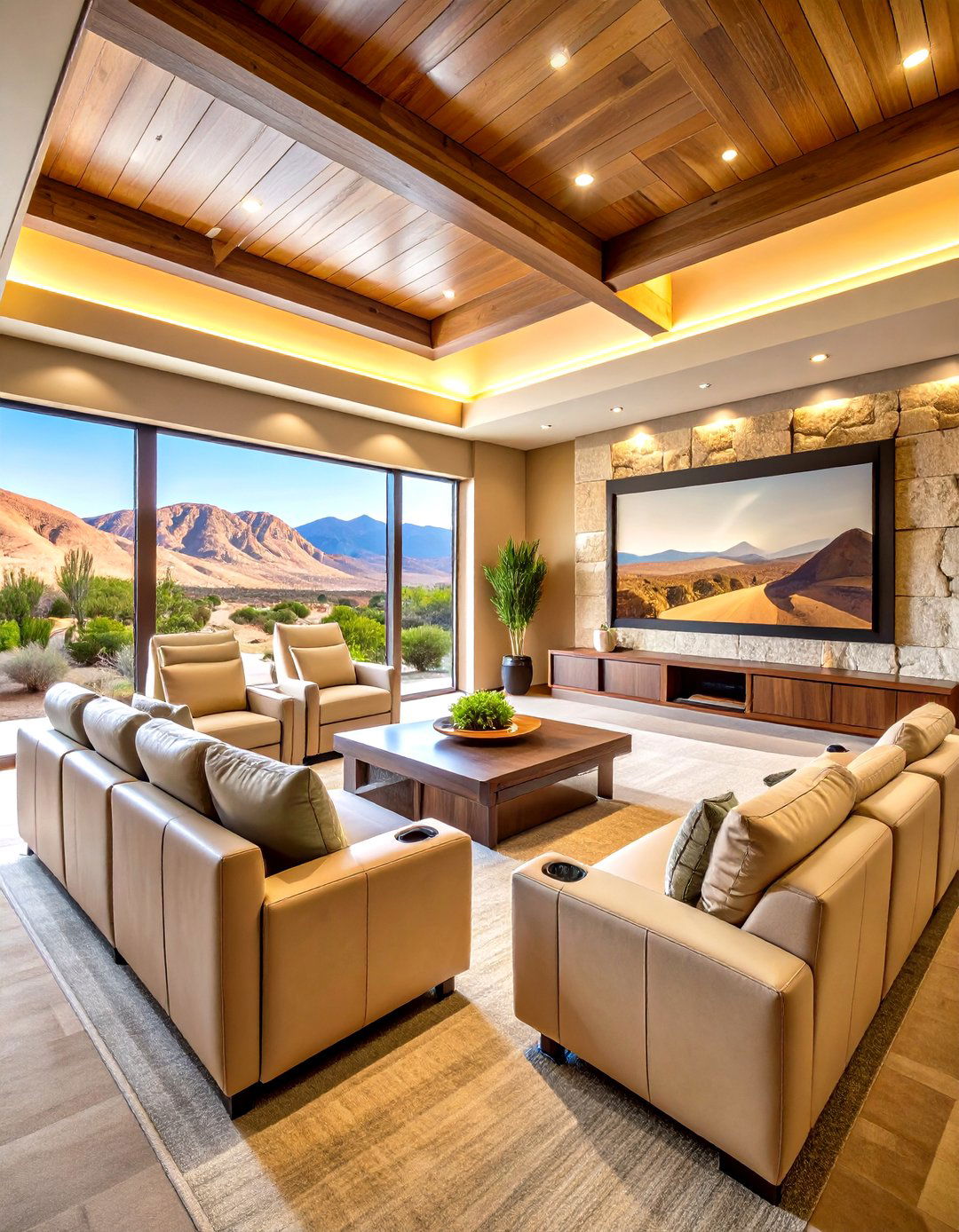 Desert Home Theater Experience - 24 Desert Themed Room Ideas