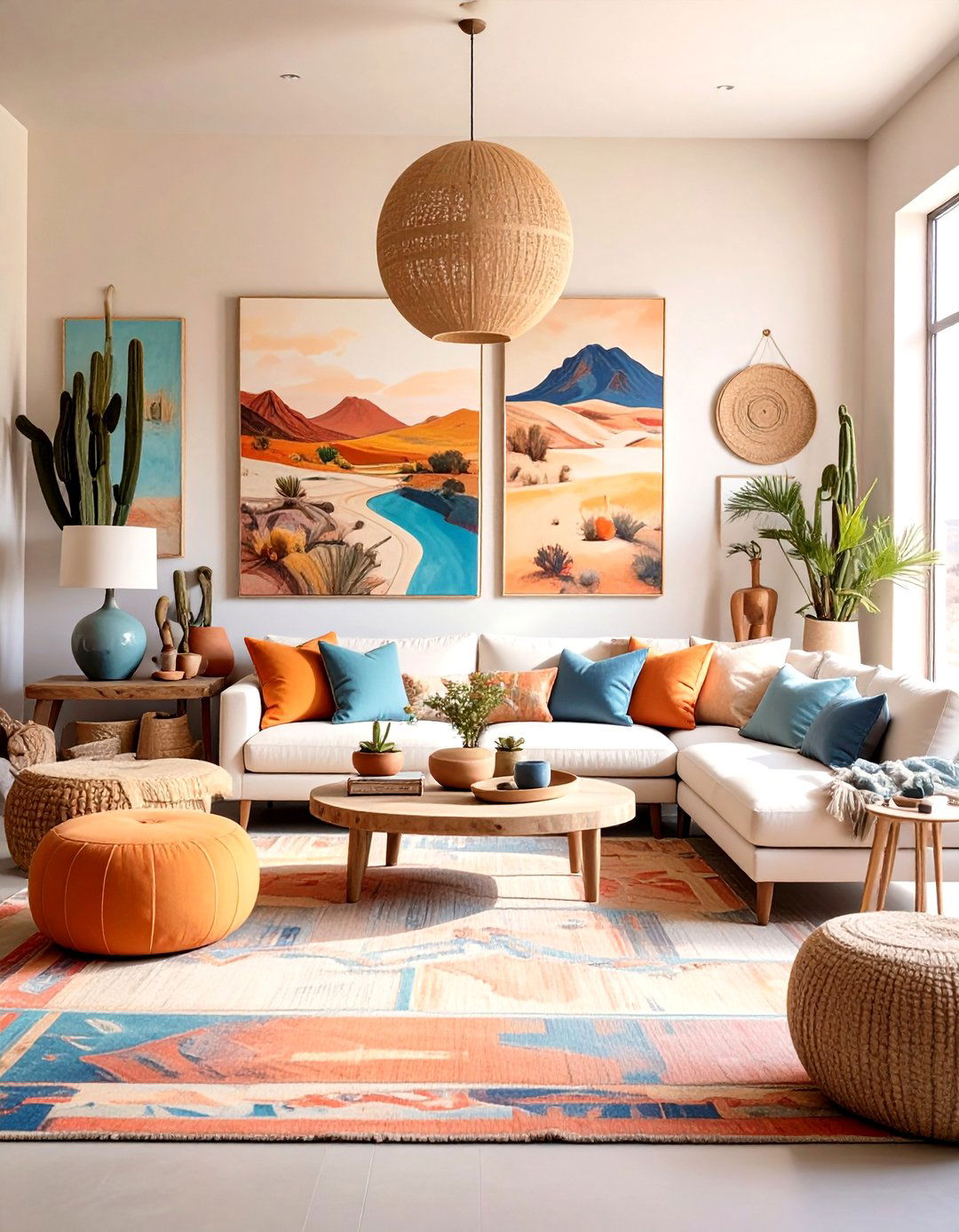 Desert Landscape Artwork Living Room - 24 Southwestern Living Room Ideas