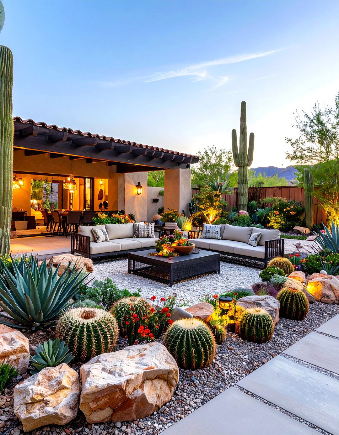 Desert Landscape Backyard with Xerophytic Plants - 24 Backyard Ideas