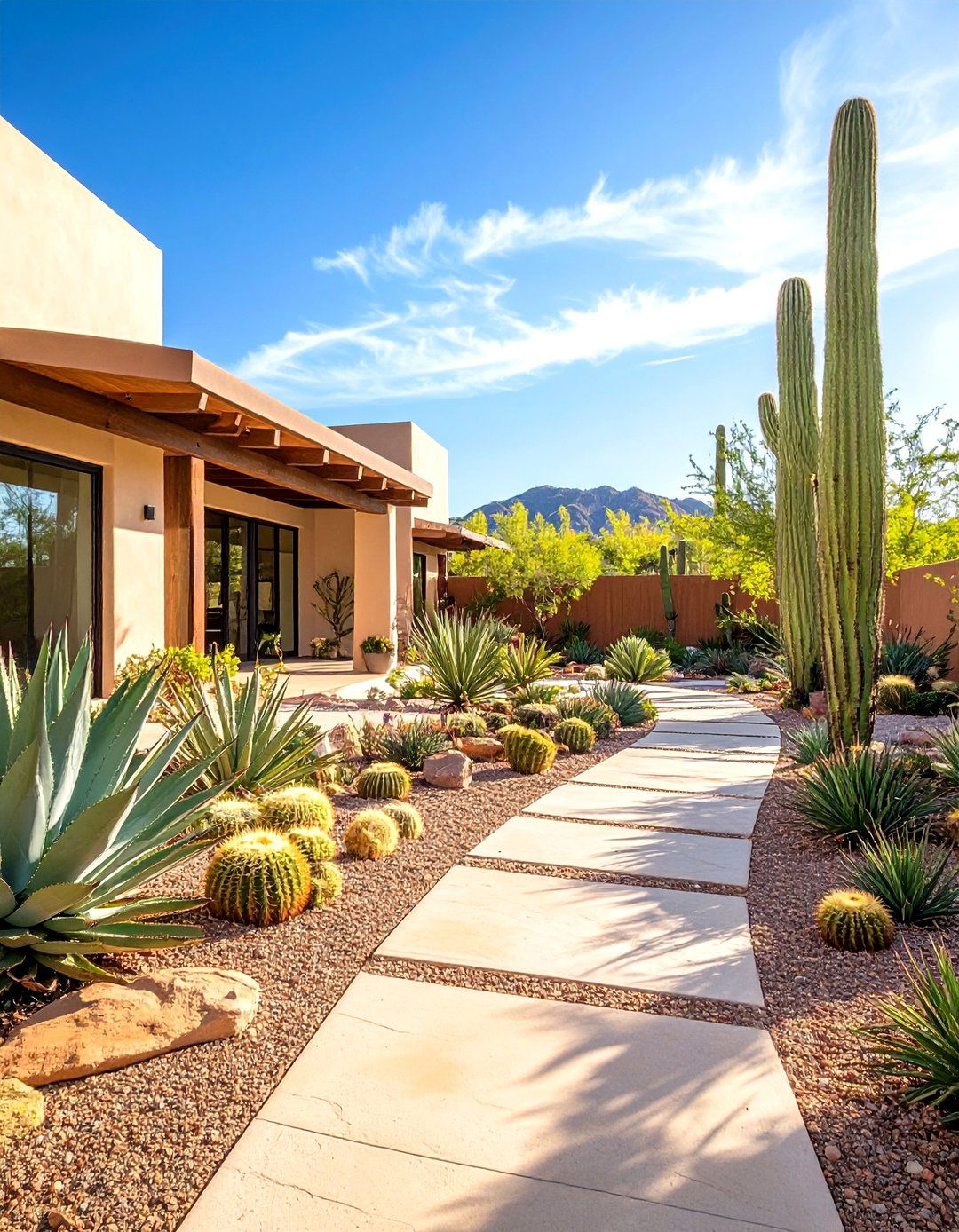 Desert Landscape Design Integration - 24 Mid-century Modern Patio Ideas