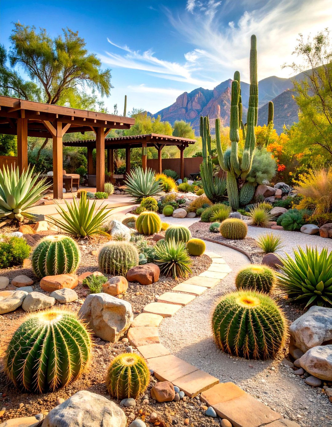 Desert Landscape Garden with Succulent Collections and Rock Gardens - 24 Garden Decor Ideas