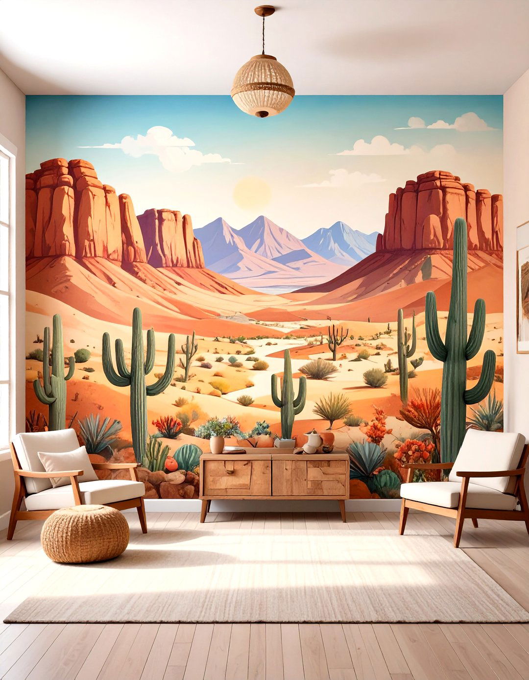 Desert Landscape Wall Murals - 24 Cowboy Room Decor Ideas